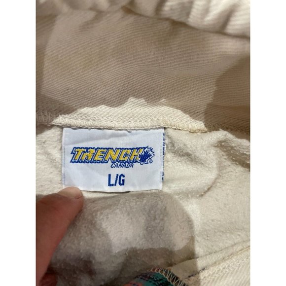 Vintage 90s Toronto BlueBay's Trench Canada sweatshirt white blue women L - Picture 5 of 12